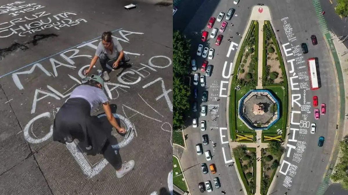 Colectivos intervienen en la Glorieta de las Mujeres